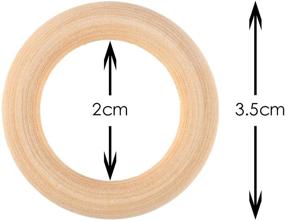 img 3 attached to 🪵 eBoot 20 Pack 35mm Wood Rings - Ideal for Crafts, Ring Pendants, and Jewelry Making - Wooden Ring Connectors