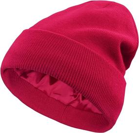 img 3 attached to 🧣 Warm & Stylish: Naivlizer Winter Knit Beanie for Women - Satin Lined, Cable Thick Chunky Cap Cuff Beanie