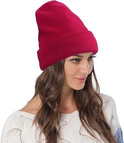 img 4 attached to 🧣 Warm & Stylish: Naivlizer Winter Knit Beanie for Women - Satin Lined, Cable Thick Chunky Cap Cuff Beanie