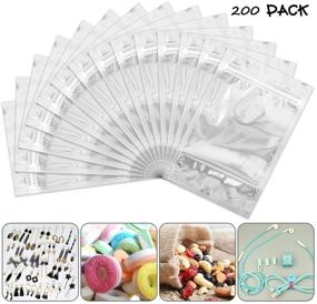 img 3 attached to 🛍️ Lauren 200 PCS Resealable Stand-Up Mylar Foil Ziplock Bags (5 x 8 Inches)