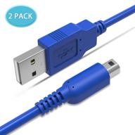 🔌 2 pack 5ft usb charger cable for 3ds - power charging lead for new 3ds xl, 3ds, 2ds, dsi - bule/red/yellow logo