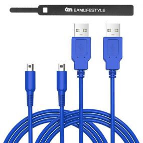 img 3 attached to 🔌 2 Pack 5FT USB Charger Cable for 3DS - Power Charging Lead for New 3DS XL, 3DS, 2DS, DSi - Bule/Red/Yellow