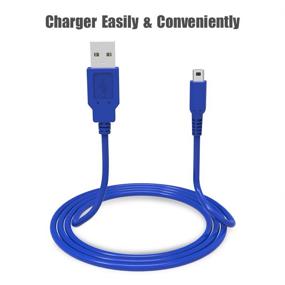 img 1 attached to 🔌 2 Pack 5FT USB Charger Cable for 3DS - Power Charging Lead for New 3DS XL, 3DS, 2DS, DSi - Bule/Red/Yellow