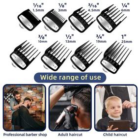 img 3 attached to 🔍 Wahl Hair Clipper Guards Set - 8 Pack of Professional Hair Cutting Guide Combs with Metal Clip, Compatible with Wahl Clippers (Black)