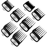 🔍 wahl hair clipper guards set - 8 pack of professional hair cutting guide combs with metal clip, compatible with wahl clippers (black) logo