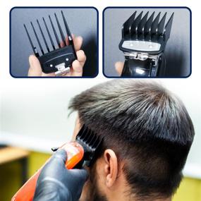 img 1 attached to 🔍 Wahl Hair Clipper Guards Set - 8 Pack of Professional Hair Cutting Guide Combs with Metal Clip, Compatible with Wahl Clippers (Black)