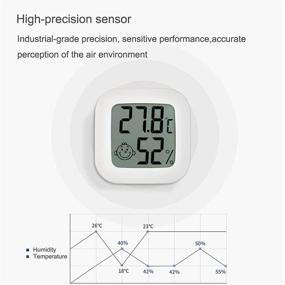 img 1 attached to Hygrometer Celsius Thermometer: 2-Pack Digital Temperature Humidity Monitor for Bedroom, Baby Room, Reptiles, Plants