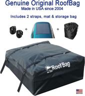 🚗 roofbag rooftop cargo carrier: 15 cubic feet, waterproof, made in usa – ideal for cars with or without racks. includes 2 straps, roof protective mat, and storage bag logo