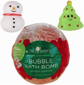 img 2 attached to Kids' Christmas Bubble Bath Bomb - Large 99% Natural Fizzy with Surprise Holiday Toy Inside. Moisturizing for Dry Sensitive Skin. Releases Color, Scent, and Bubbles.
