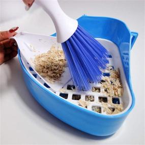 img 1 attached to 🐾 PIVBY Mini Hand Broom and Dustpan Sand Scooper Set - Cage Cleaner for Small Animals (2 Pack, Random Color)