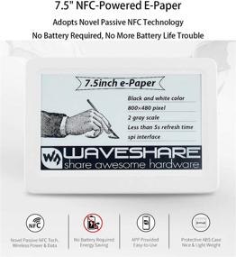 img 3 attached to Waveshare 7.5inch e-Paper with Passive NFC No Battery & Wiring Needed Wireless Power & Data Transfer APP 800X480 Pixel, Black & White Color