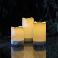 🕯️ waterproof solar candles for outdoor decor - set of 3 warm white flickering led candle lights by zhongxin логотип