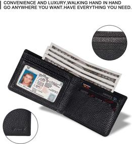 img 1 attached to Genuine Charcoal Black ID Men's Accessories and Wallets: Enhancing Security and Style with Minimalist Blocking Technology