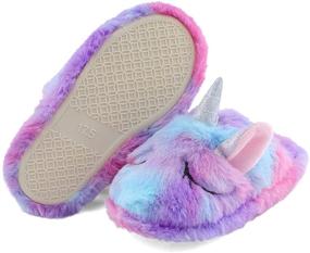 img 2 attached to Slippers Fluffy Rainbow Memory 2 5 3 5