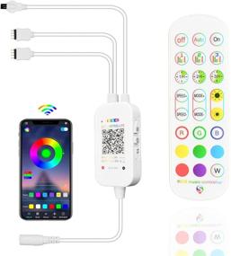 img 4 attached to 🔷 Smart RGB LED Strip Light Controller - Bluetooth Dual Output Music Sync Box with Remote & APP Control for Android and iOS, Dimmerable LED Controller by Walwee