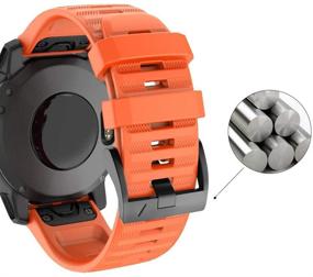 img 1 attached to IMAYCC Quick-Fit Fenix 6X Watch Band, 26mm Replacement Strap for Fenix 5X/5X Plus/6X Pro/Sapphire/Fenix 3/HR - Orange