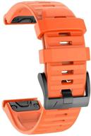 imaycc quick-fit fenix 6x watch band, 26mm replacement strap for fenix 5x/5x plus/6x pro/sapphire/fenix 3/hr - orange logo