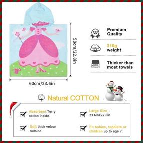 img 3 attached to Hooded Princess Toddlers Cotton Absorbent