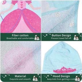 img 1 attached to Hooded Princess Toddlers Cotton Absorbent