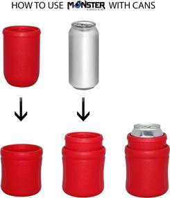 img 1 attached to 🥶 Versatile Beverage Cooler - Keep All Can and Bottle Sizes Cold For Hours with the Monster Cooler (Red)