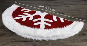 img 2 attached to 🎄 Ivenf Luxury Red Burlap Snowflake Christmas Tree Skirt - 48 inches with White Plush Faux Fur Trim - Rustic Xmas Holiday Decoration