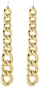 img 3 attached to 💫 Stylish and Elegant Yueyao Gold Chain Link Hoop Earrings: 16k Gold Plated 25mm Oval Loop Earrings for Women and Girls