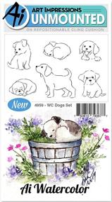 img 1 attached to 🐶 Art Impressions Watercolor Cling Rubber Stamps for Dog Lovers!