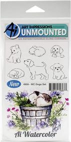 img 2 attached to 🐶 Art Impressions Watercolor Cling Rubber Stamps for Dog Lovers!