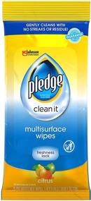 img 4 attached to 🧴 Pledge Multi-Surface Furniture Polish Wipes - Wood, Granite, Leather - Cleans, Protects, Fresh Citrus (Pack of 4) - 100 Total Wipes