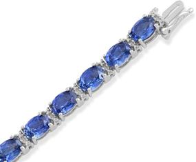 img 2 attached to 💎 Jewelili Sterling Silver Gemstone Bracelet with Natural White Diamond Accents