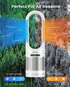 img 4 attached to 🔥 32-Inch Space Heater, 1500W Portable Oscillating Electric Heater Fan with Thermostat, Remote Control, Tip-Over & Overheat Protection, 8-Hour Timer, Fast Heating Ceramic Heater for Indoor Use, Bedroom, Office