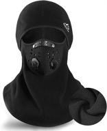 ⛷️ tatr balaclava ski mask for winter, men women, anti dust windproof thermal motorcycle loops, reusable face mask, black (large) - enhanced seo logo