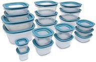 convenient organization: rubbermaid 38-piece flex & seal food storage set in aqua логотип