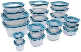 img 4 attached to Convenient Organization: Rubbermaid 38-Piece Flex & Seal Food Storage Set in Aqua