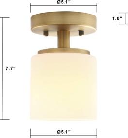 img 1 attached to 💡 Modern Ceiling Light Fixture by Pathson: White Glass Shade, Semi Flush Mount for Hallway, Loft, Kitchen, Bar