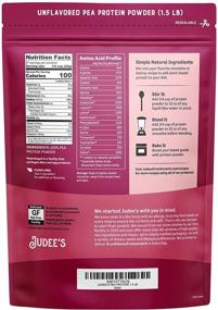 img 3 attached to 🌱 Judee’s Pea Protein Powder: 80% Protein, Non-GMO, Keto-Friendly & Vegan-Friendly - Dairy, Soy, Gluten & Nut-Free - 1.5lb (24oz) - Made in USA - Easy Dissolve