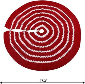 img 3 attached to 🎄 Rustic Heavy Yarn Christmas Tree Skirt: BIGTREE Knitted Stripe, 47 inches, Thick Sweater Feel Holiday Decoration