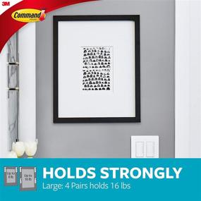img 1 attached to 🖼️ Command Picture Hanging Strips, Large Size, Water Resistant (4 Pairs, 17206B-ES), White Bath, 4 Count