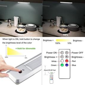 img 2 attached to 🔆 HONWELL Wireless Color Changing LED Light Bar - New Version: Optimal Counter Lights for Kitchen Cabinets, Multi Colored Closet Light Battery Powered Wardrobe Light Strip with Remote Control - Stick Lights Illuminating Stairs