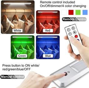 img 3 attached to 🔆 HONWELL Wireless Color Changing LED Light Bar - New Version: Optimal Counter Lights for Kitchen Cabinets, Multi Colored Closet Light Battery Powered Wardrobe Light Strip with Remote Control - Stick Lights Illuminating Stairs