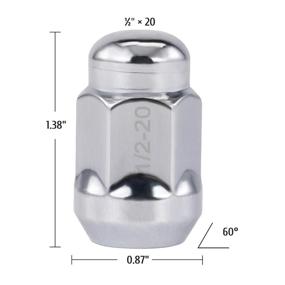 img 3 attached to 🔩 High-Quality 1/2"-20 Lug Nuts with Cone Seat - Chrome Plated Set of 20 for Ford Mustang, Explorer, F-150, Dodge Ram, Jeep Wrangler & More!