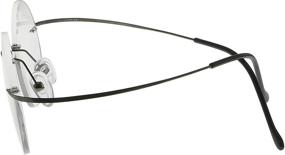 img 2 attached to 👓 Stylish Eyekepper Titanium Rimless Round Reading Glasses: Circle Readers in Gunmetal Finish