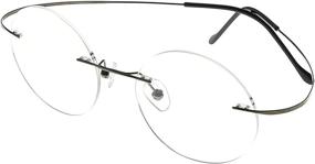 img 4 attached to 👓 Stylish Eyekepper Titanium Rimless Round Reading Glasses: Circle Readers in Gunmetal Finish