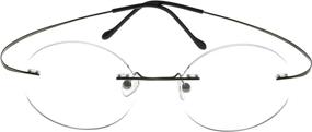 img 3 attached to 👓 Stylish Eyekepper Titanium Rimless Round Reading Glasses: Circle Readers in Gunmetal Finish