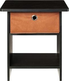 img 3 attached to Furinno 2 10004AM Storage Nightstand Americano