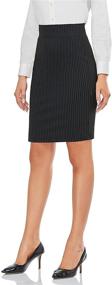 img 2 attached to Tapata Stretchy Business Waist，Black Pinstripe Women's Clothing for Skirts