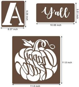 img 3 attached to 🍁 Autumn DIY Decor: 16Pcs Fall Stencil Kit for Wood Signs - Reusable Mylar Templates with Pumpkin, Maple Leaves, Happy Words and Fall Themes