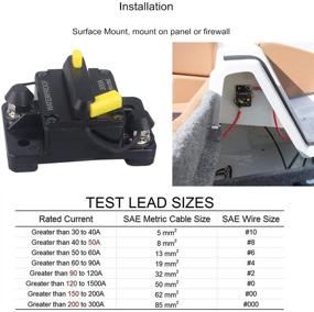 img 1 attached to 💧 Waterproof 100A Manual Reset Fuse Circuit Breaker for Trolling Motor, RV, Marine, Boat, and Vehicle Systems - 12V to 48V DC Protection