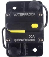 💧 waterproof 100a manual reset fuse circuit breaker for trolling motor, rv, marine, boat, and vehicle systems - 12v to 48v dc protection logo