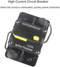 img 3 attached to 💧 Waterproof 100A Manual Reset Fuse Circuit Breaker for Trolling Motor, RV, Marine, Boat, and Vehicle Systems - 12V to 48V DC Protection